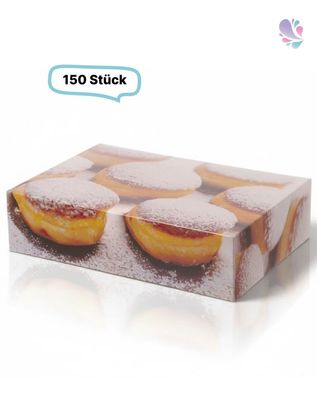 Berliner Box Krapfen Karton 1-teilig 310 × 220 × 80 mm – lebensmittelecht, robust, 15