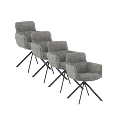 4er-Set Polstersessel Tweed grün