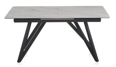 Ausziehbarer Keramiktisch mit Metallbeine 160/210x90, eiß