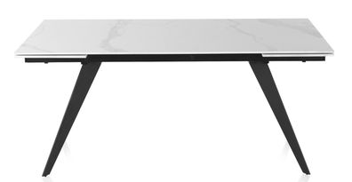 Ausziehbarer Keramiktisch weiß 180/260 x 95 cm