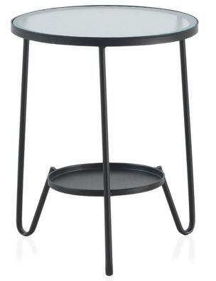 Beistelltisch aus Metall mit Glas