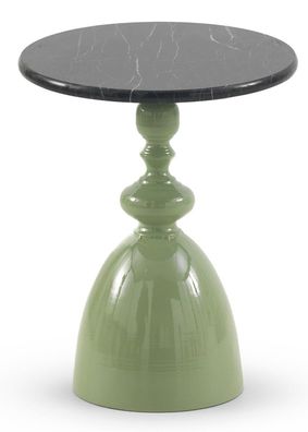 Beistelltisch aus Metall und Marmor, Farbe graugrün