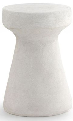 Beistelltisch aus Polyresin weiß zementfarben