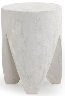 Beistelltisch aus Polyresin weiß zementfarben