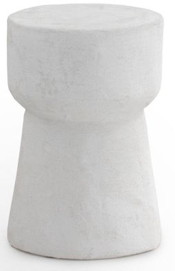 Beistelltisch aus Polyresin weiß zementfarben