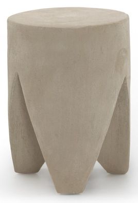 Beistelltisch aus Polyresin Zement sandfarben