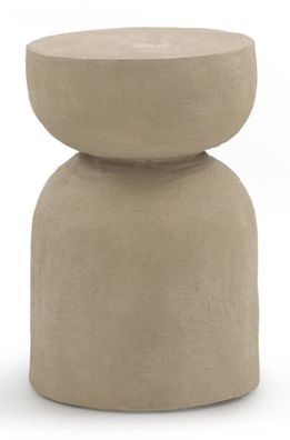 Beistelltisch aus Polyresin, Betonoptik, sandfarben