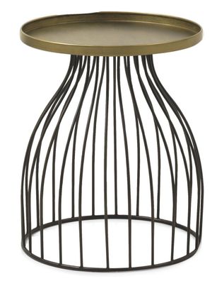 Beistelltisch aus schwarz Metall und gold Platte, gold