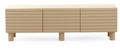 Blauer TV-Schrank mit gewellter Reliefstruktur an den Türen