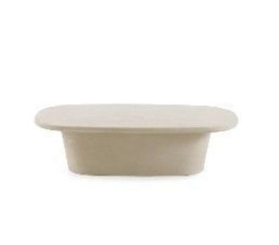 Couchtisch 120 x 70 aus sandfarbenem Polyresin-Zement