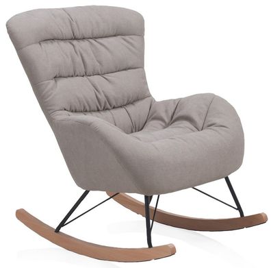 Gepolsterter Schaukelstuhl mit Metallbeinen und Kufengestell