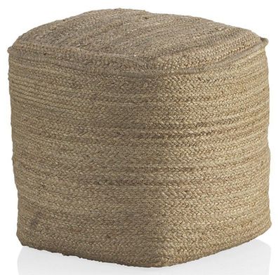 Hocker aus Jute, Kokosnuss und Baumwolle, naturfarb 40x40x40 cm