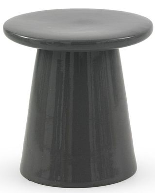 Hocker/Beistelltisch aus Keramik, grau