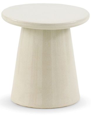 Hocker/Beistelltisch aus Keramik, weiß