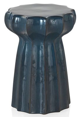 Keramik Beistelltisch Hocker blau