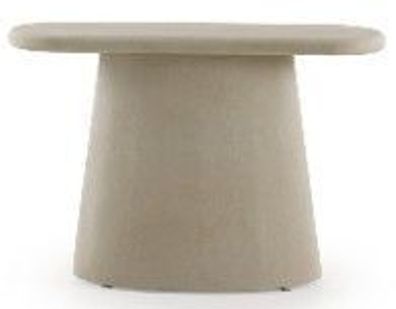 Ovale Konsole aus sandfarbenem Polyresin-Zement