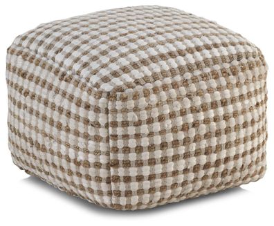 Pouf aus Baumwolle und natürlicher Jute 45 x 45 x 35 cm