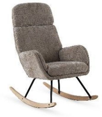 Schaukelstuhl mit braunem Chenillebezug