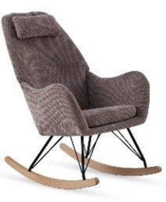 Schaukelstuhl mit braunem Chenillebezug