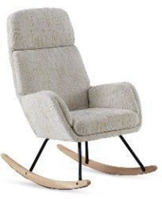 Schaukelstuhl mit weißem Chenillebezug