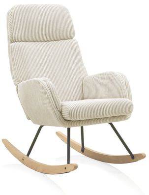 Schaukelstuhl, it Metallbeine und Kufen aus Buchenholz