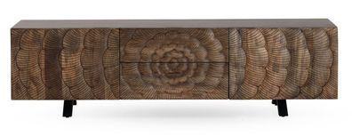 TV-Möbel mit 2 Türen und 2 Schubladen aus massivem Mangoholz