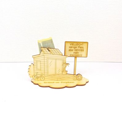 Geschenk Tiny House Kleinsthaus mit Ortsschild Mobilhaus Ferienhaus Gutscheingeschenk