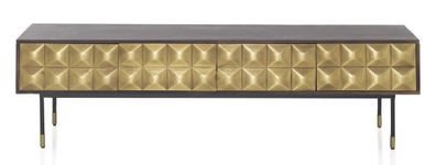 TV-Schrank mit 4 Türen aus massivem Mangoholz