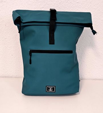 Unisex großer Rolltop Rucksack Freizeit Reisen Arbeit Outdoor Wasserdicht in Petrol