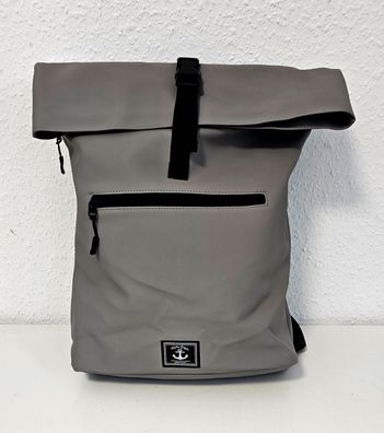Unisex großer Rolltop Rucksack Freizeit Reisen Arbeit Outdoor Wasserdicht in Grau