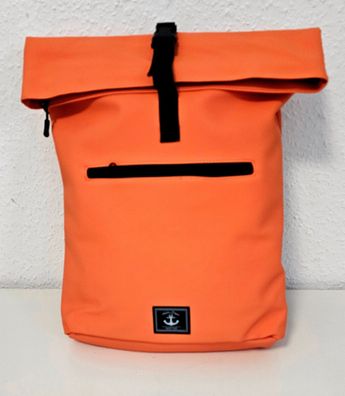 Unisex großer Rolltop Rucksack Freizeit Reisen Arbeit Outdoor Wasserdicht Orange