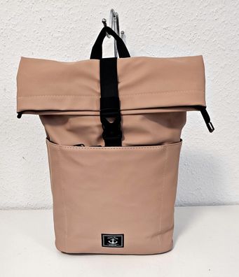Unisex Rolltop Rucksack Freizeit Reisen Arbeit mittelgroß Wasserdicht in Taupe