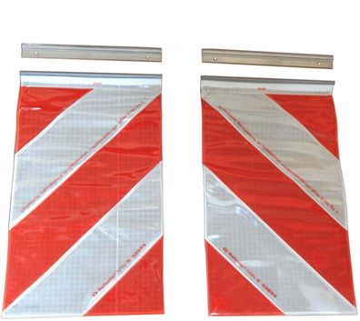 2 x Warnflagge inkl. Halter Warnflaggen Ladebordwand Heckmarkierung ORAFOL