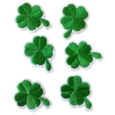 Aufnäher St Patricks Day Kleeblätter Patches 6 Stk Set