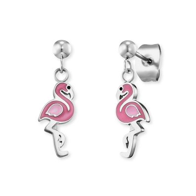 Herzengel Ohrhänger HEES-FLAMINGO-ST Edelstahl, Emaille