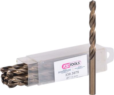 KS TOOLS HSS-G Co 5 Spiralbohrer, 7,5mm, 10er Pack