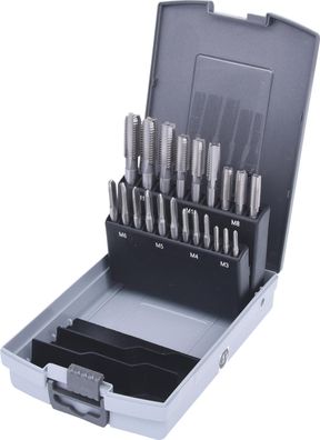 KS TOOLS HSS CO Handgewindebohrer-Satz M, Kunststoffkassette 21-tlgM3-M12