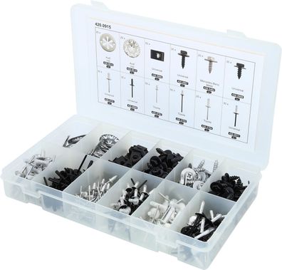 KS TOOLS Befestigungs-Clip-Satz - Schnellverschluss, 400-tlg