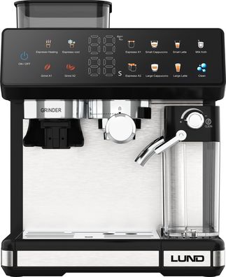 Kaffeevollautomat mit Milchaufschäumer und Mahlwerk, 1350W