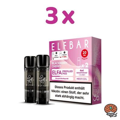 ELFBAR ELFA POD Blackberry Cherry 20mg/ml Nikotin 3x 2 Pods
