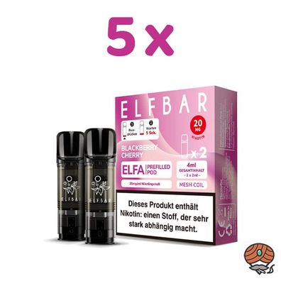 ELFBAR ELFA POD Blackberry Cherry 20mg/ml Nikotin 5x 2 Pods