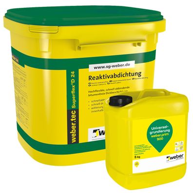 weber. tec Superflex D24 Reaktivabdichtung 24kg + weber. prim 900 Universalgrundieru