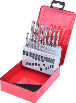 KS TOOLS HSS-G Spiralbohrer-Satz, Stahlblechkassette, 19-tlg 1-10mm