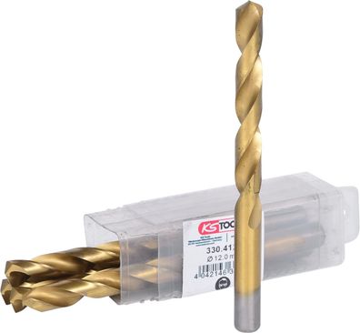 KS TOOLS HSS TiN Spiralbohrer, 12mm, 5er Pack