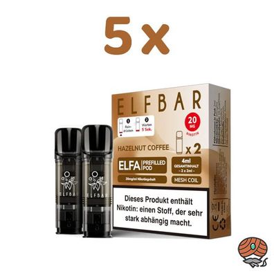 ELFBAR ELFA POD Hazelnut Coffee 20mg/ml Nikotin 5x 2 Pods