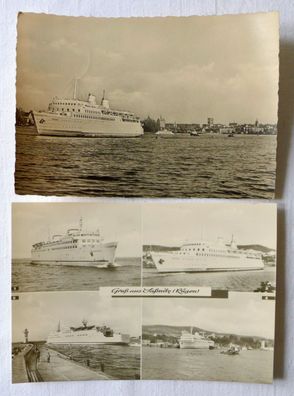2 AK Schiff Saßnitz Warnemünde Skane Trelleborg Rügen DDR