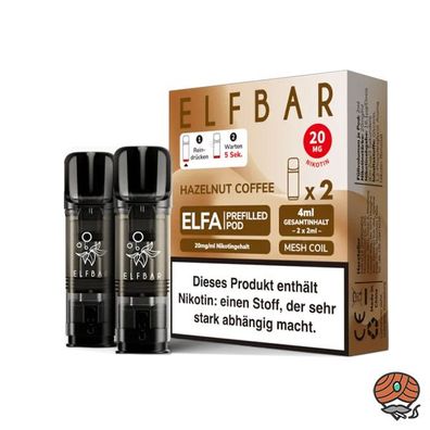 ELFBAR ELFA POD Hazelnut Coffee 20mg/ml Nikotin à 2 Pods