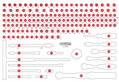 KS TOOLS Leere Schaumstoffeinlage zu 811.0169