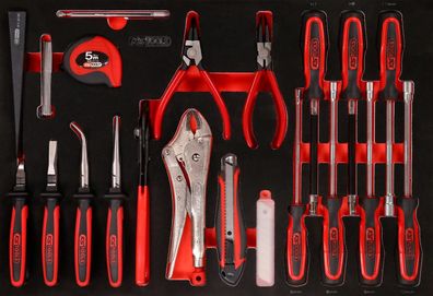 KS TOOLS Schraubendreher- / und Zangen-Satz in Schaumstoffeinlage, 32-tlg