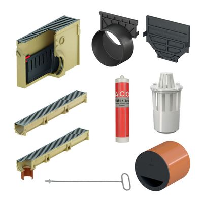 ACO Self ® Entwässerung Baukasten Rinne Stegrost Stahl verzinkt